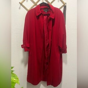 Red Wrap Trench Coat - Gallery - Belt Included